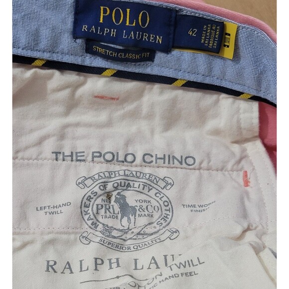 Polo Ralph Lauren Shorts Mens Size 42x9" Chino Golf Light Pink Stretch Pony - Picture 4 of 12